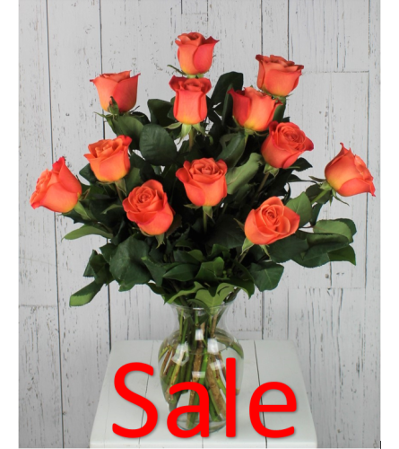 Dozen Orange Rose Bouquet