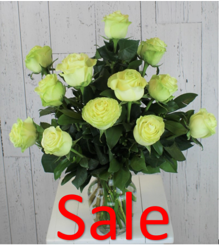 Dozen Green Rose Bouquet