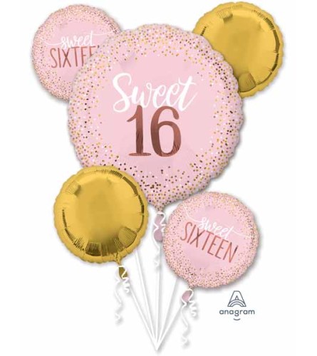 16 Blush Super Fun Foil Balloon Bouquet