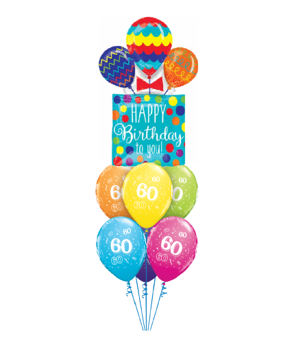 Sweet 60th Awesome Balloon Bouquet