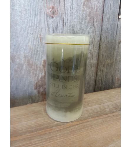 Candle 'Now In God's Hands' (small)