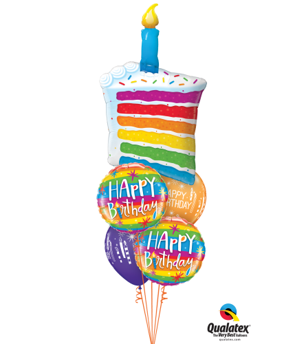 Rainbow Cake Cheerful Balloon Bouquet