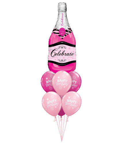 Celebrate Pink Champagne Awesome Balloon Bouquet