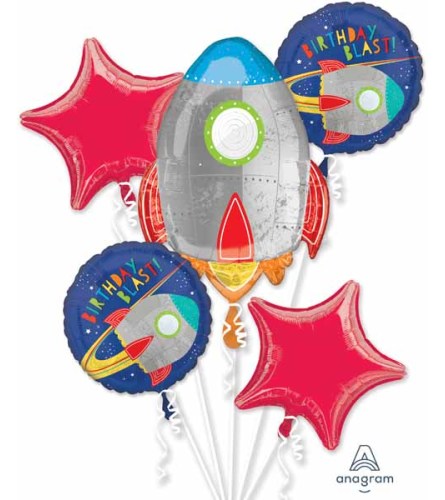 Blast Off Birthday Super Fun Foil Balloon Bouquet