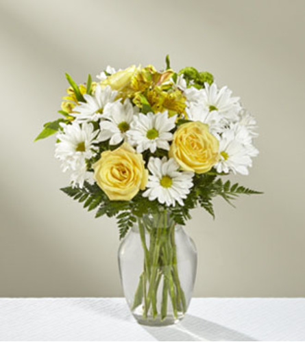 The FTD Sunny Sentiments Bouquet Vase Arrangement