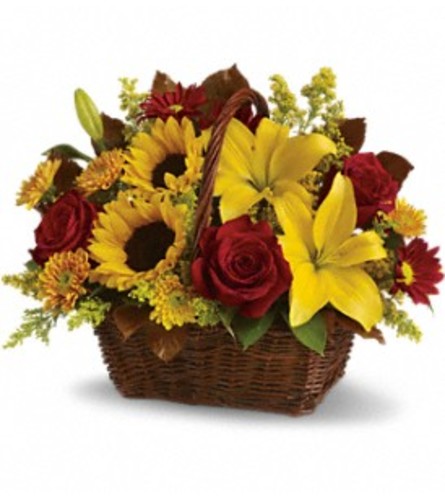 Golden Days Basket Arrangement