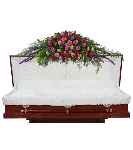 Colorful Forever Cherished Casket Spray