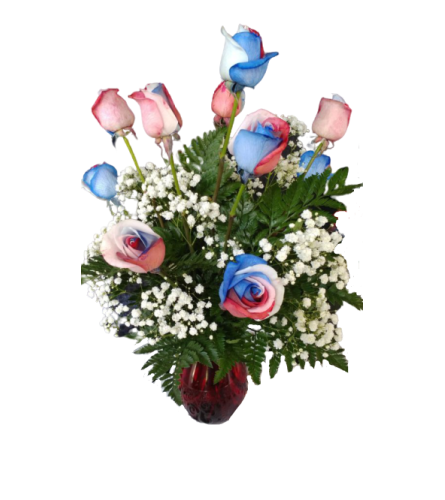 Patriotic Dozen Roses