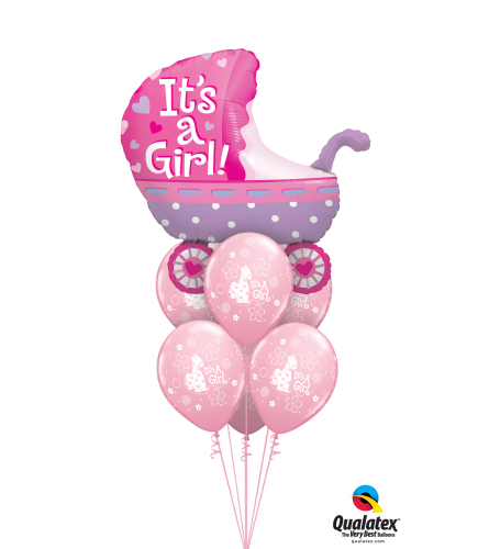 Baby Girl Stroller Awesome Balloon Bouquet