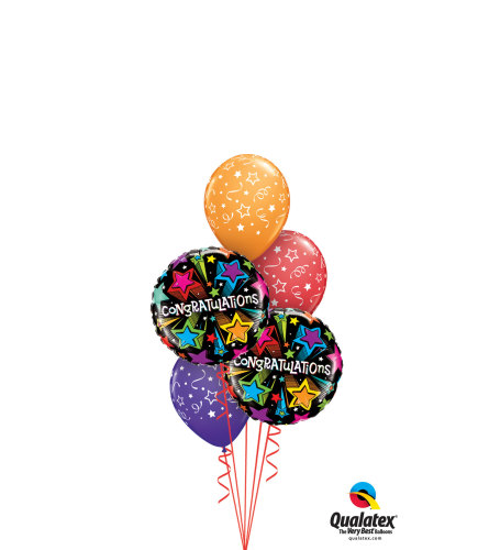 Congrats Shooting Stars Classic Balloon Bouquet