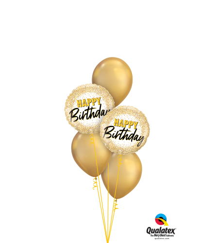 Glamorous Golden Birthday Classic Balloon Bouquet