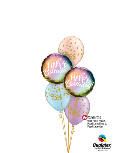 Birthday Metallic Ombre Classic Confetti Balloon Bouquet