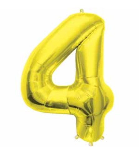 34" Gold Number 4 Balloon