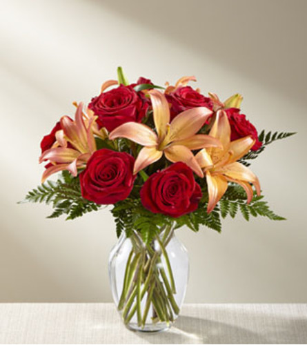 The FTD Fall Fire Bouquet Vase Arrangement