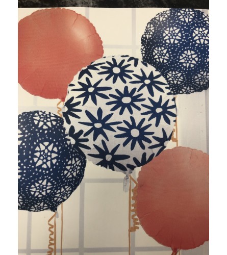 Balloon Bouquet Blue with Flowers