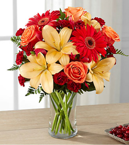 Autumn Sunset Bouquet Vase arrangement