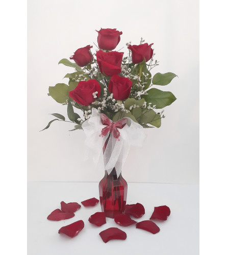 Deluxe Rose Red Vase