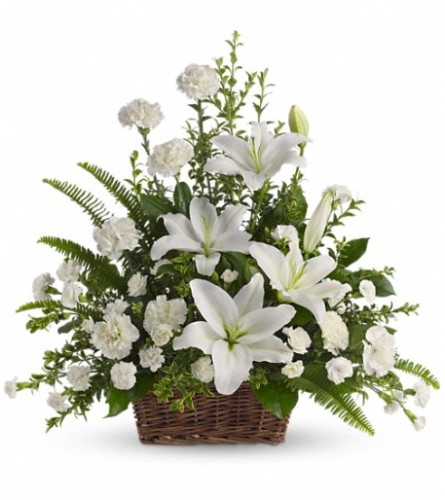 TF Peaceful White Lilies Basket