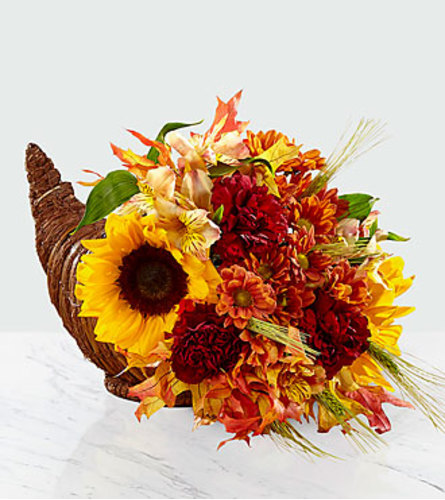 The FTD Fall Harvest Cornucopia Arrangement