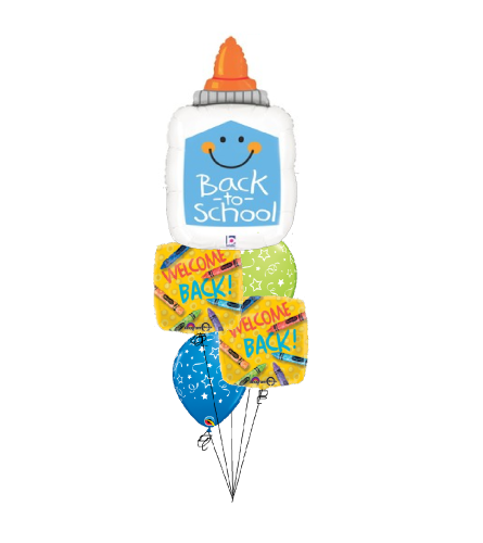 Glue Welcome Back To School Cheerful Balloon Bouquet