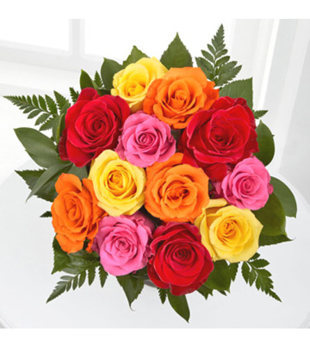 Wrapped Dozen Assorted Roses