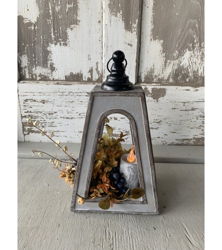 Small Cement Fall Lantern