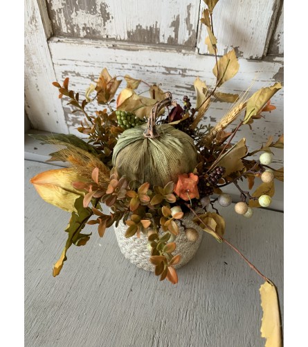 Fall Pumpkin Arrangement in Basket