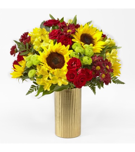 Shades of Autumn Gold Vase Arrangement