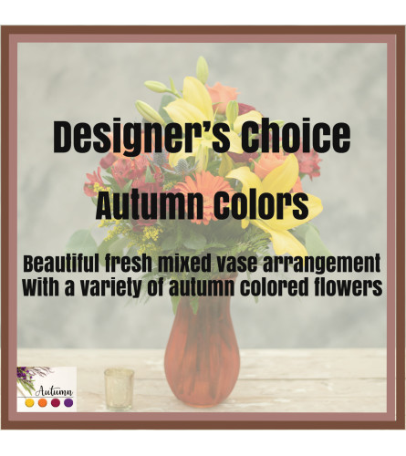 Autumn Arrangement in Colored Vase (Medium)