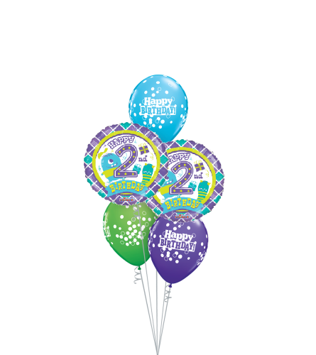 2nd Birthday Boy Classic Balloon Bouquet