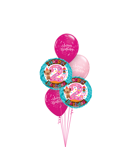 2nd Birthday Girl Classic Balloon Bouquet