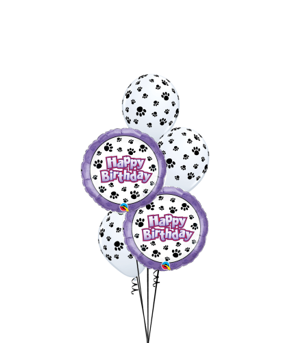 Birthday Paw Prints Classic Balloon Bouquet