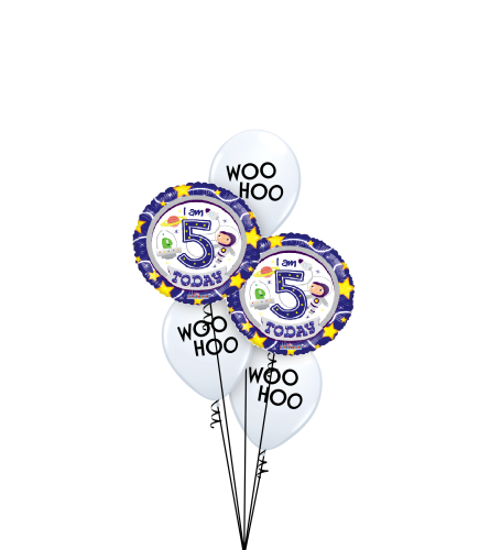 5th Birthday Boy Classic Balloon Bouquet