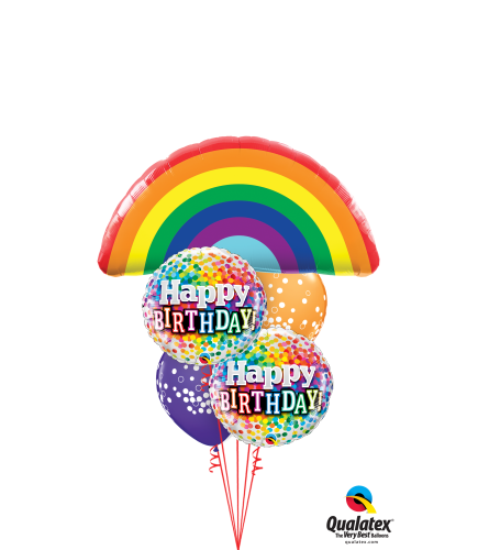 Over the Rainbow Birthday Cheerful Balloon Bouquet