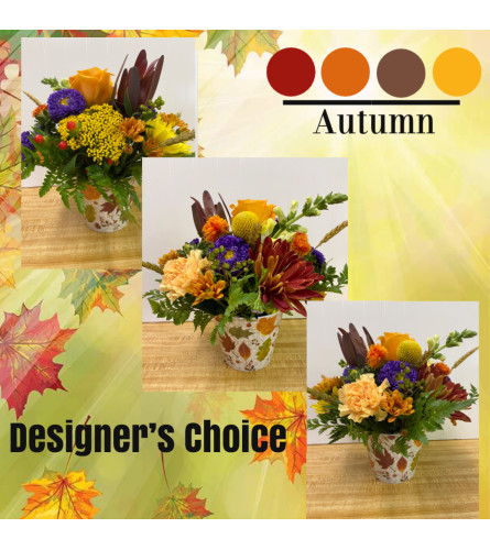 Autumn Arrangement in Decorative Container