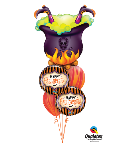 Crackling Cauldron Halloween Cheerful Balloon Bouquet