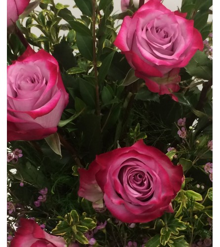 Purple Passions Roses - Standard. An arrangement by Deep Creek Floral.