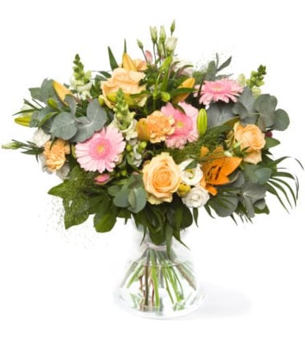 Pinky Peachy Pastels Euro Handtied Bouquet
