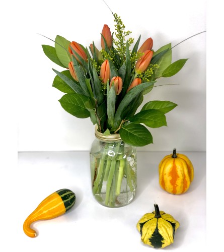 Tulips in a Mason Jar