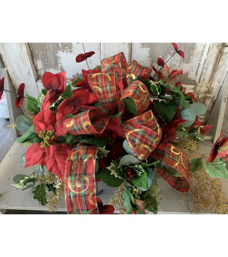 Holly and Poinsettia Saddle