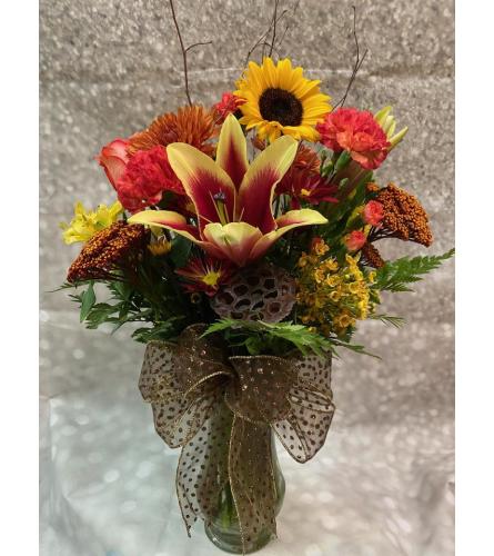 Colors of Fall Vase Arrangement