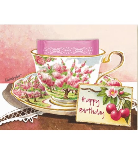 Cherry Blossom Tea  Greeting Card