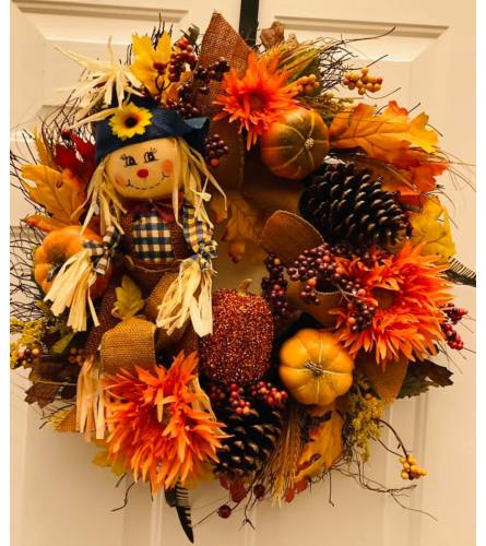 Happy Harvest  Scarecrow Wreath