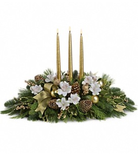 Teleflora's Royal Golden Christmas Centerpiece