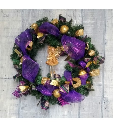 Jewel-tone Christmas wreath in silk