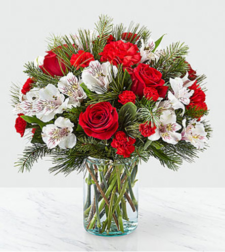 The FTD Holiday Cheer Arrangement - Deluxe. An arrangement by Balloon Bouquets Plus.