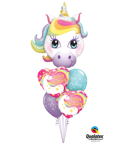 Magical Unicorn Birthday Cheerful Balloon Bouquet