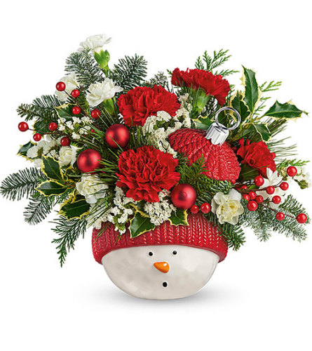 Teleflora's Snowman Ornament Bouquet 2020