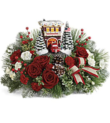 Thomas Kinkade's Festive Fire Station Bouquet Teleflora