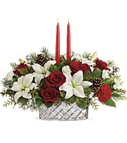 Teleflora's Sparkling Season Centerpiece Teleflora - Deluxe. An arrangement by Floral Fantasy.